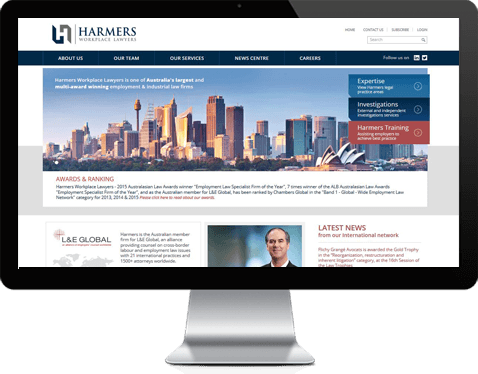 Harmers Workplace Lawyers website